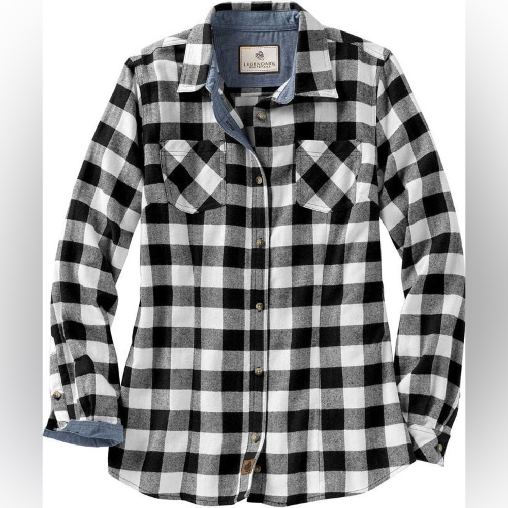 LEGENDARY WHITETAILS Women's Cottage Escape Flannel White buffalo check MED